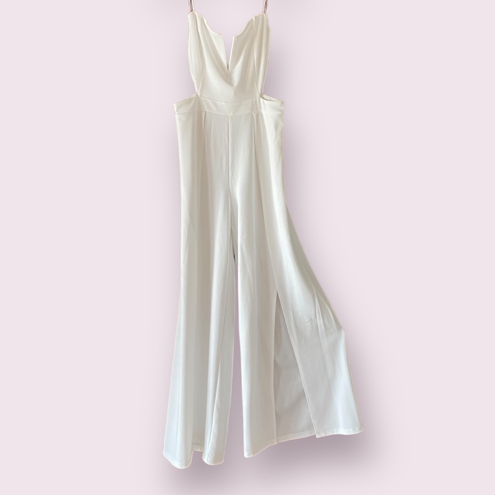 NWT Symphony White Jumpsuit Romper Wedding Shower Bachelorette Party Bridel